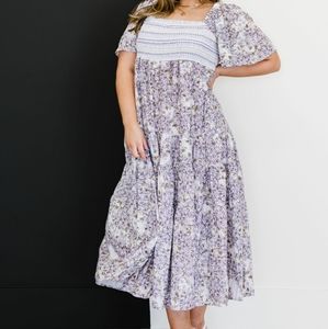 Davi & Dani First Bloom Full Size Run Smocked Dress